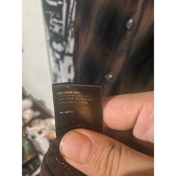 Amiri Brown Gradient Frayed Distressed Flannel - Picture 6 of 6